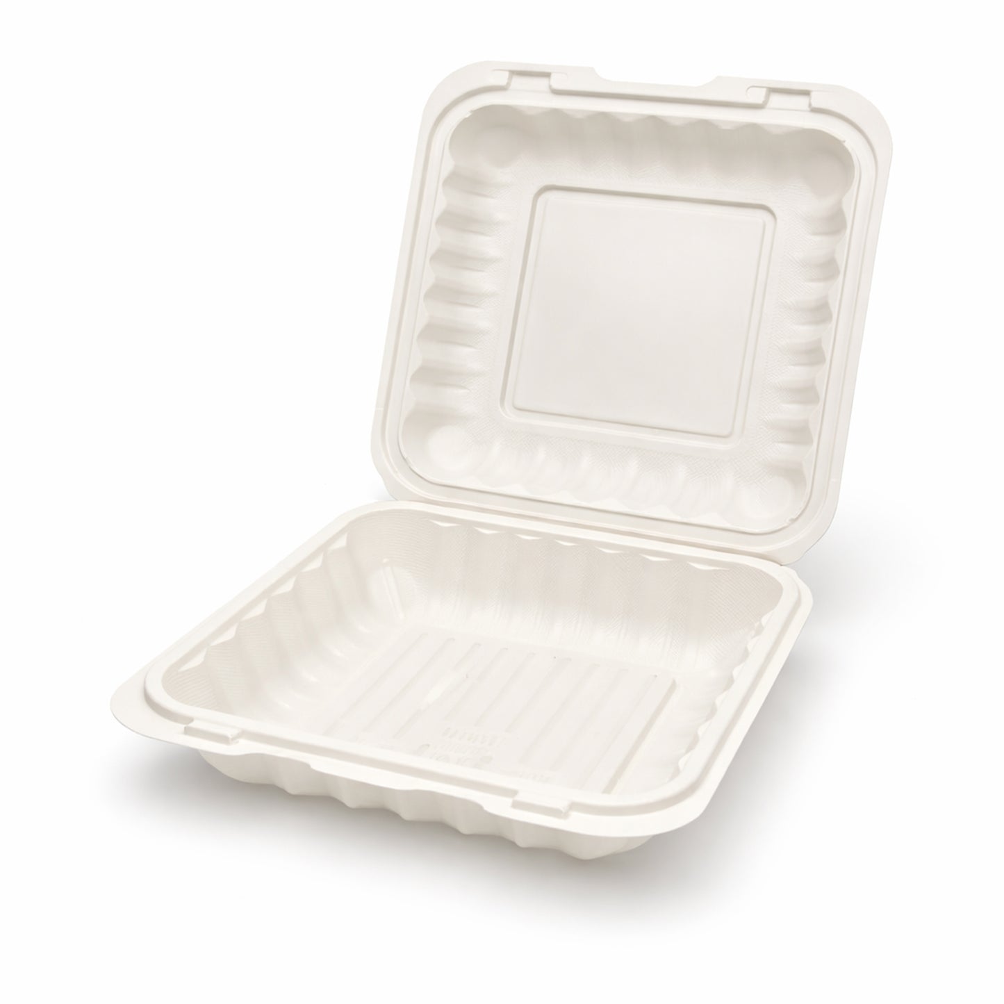 8×8 Inch PP one compartment Hinged Lid Takeout Container product image