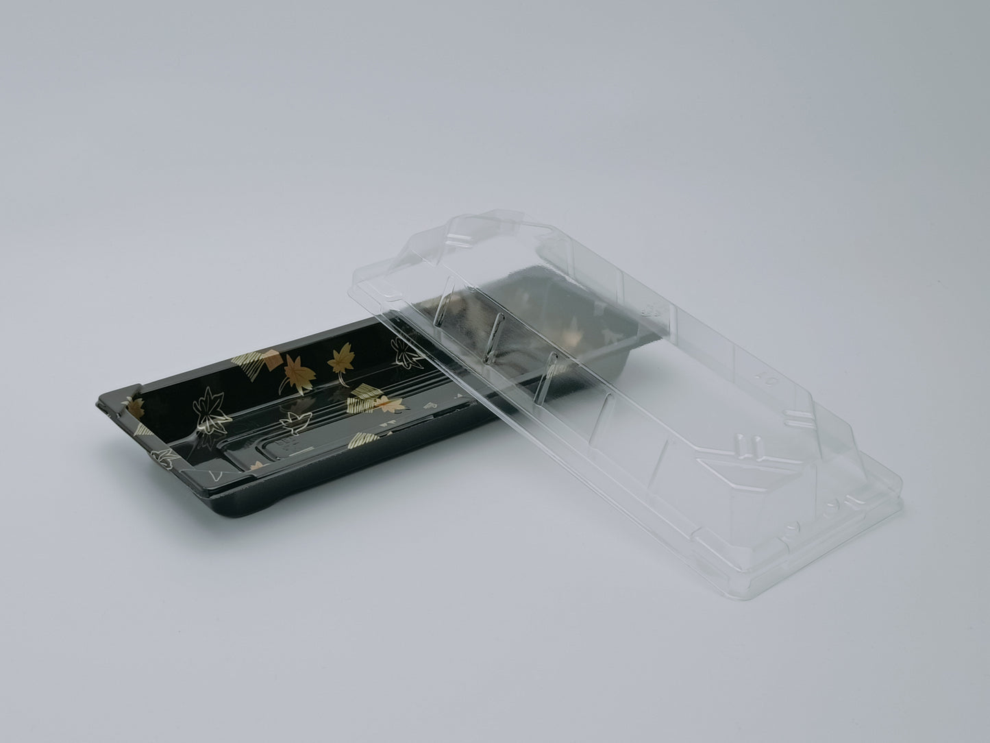 01 8.5×3.5 Inch Disposable PET Sushi Tray with Lid