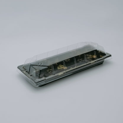 01 8.5×3.5 Inch Disposable PET Sushi Tray with Lid