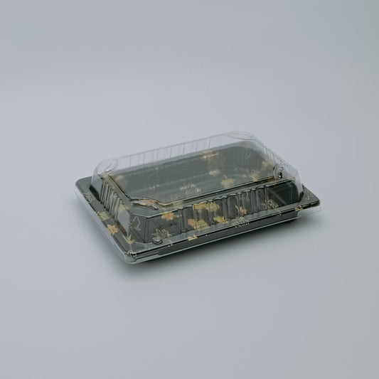 08 6.5×4.6 Inch Disposable PET Sushi Tray with Lid