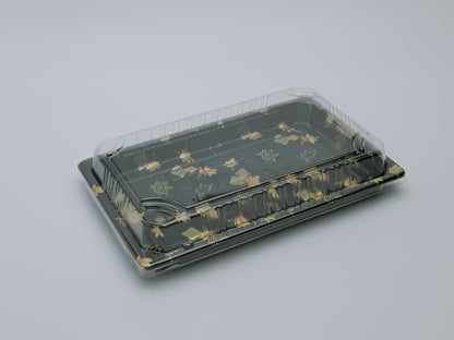 15 8.6×5.4 Inch Disposable PET Sushi Tray with Lid