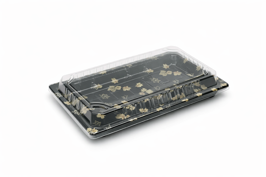 20个9.3×5.7英寸一次性PET寿司托盘（带盖）