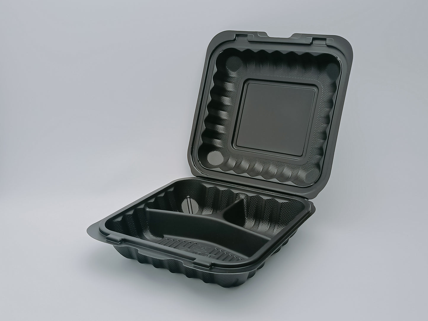 8×8 Inch 3-Compartment PP Hinged box
