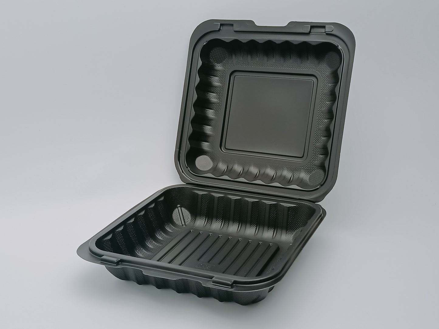 8×8 Inch PP one compartment Hinged Lid Takeout Container