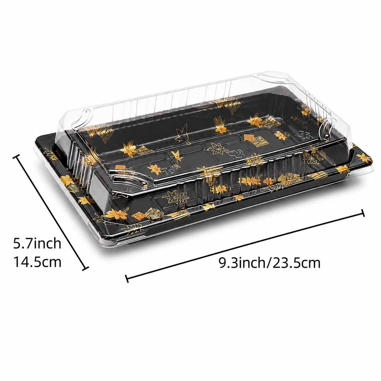 20个9.3×5.7英寸一次性PET寿司托盘（带盖）