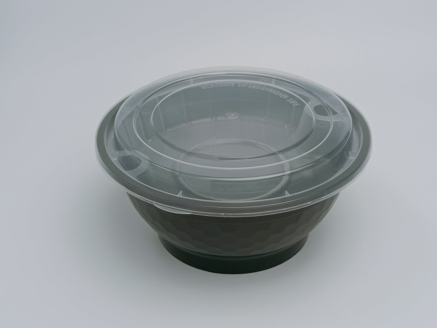 48oz Diamond-Cut PP Noodle Bowl with Lid & Optional Tray