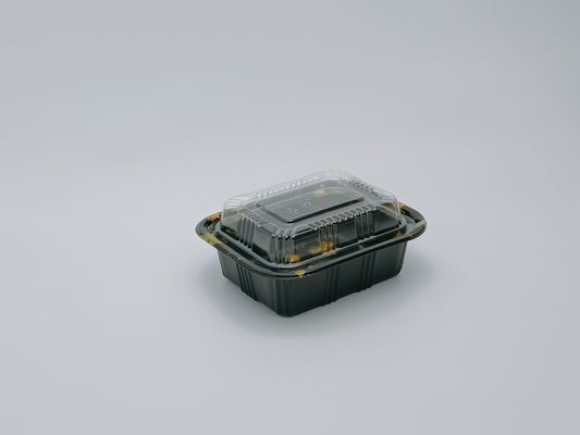 JN805 SushiTray – Inner Lock, 5.5×4.5" Square PET Tray with Lid