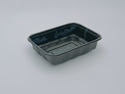 JN807 SushiTray – Inner Lock, 6.6×5" Square PET Tray with Lid