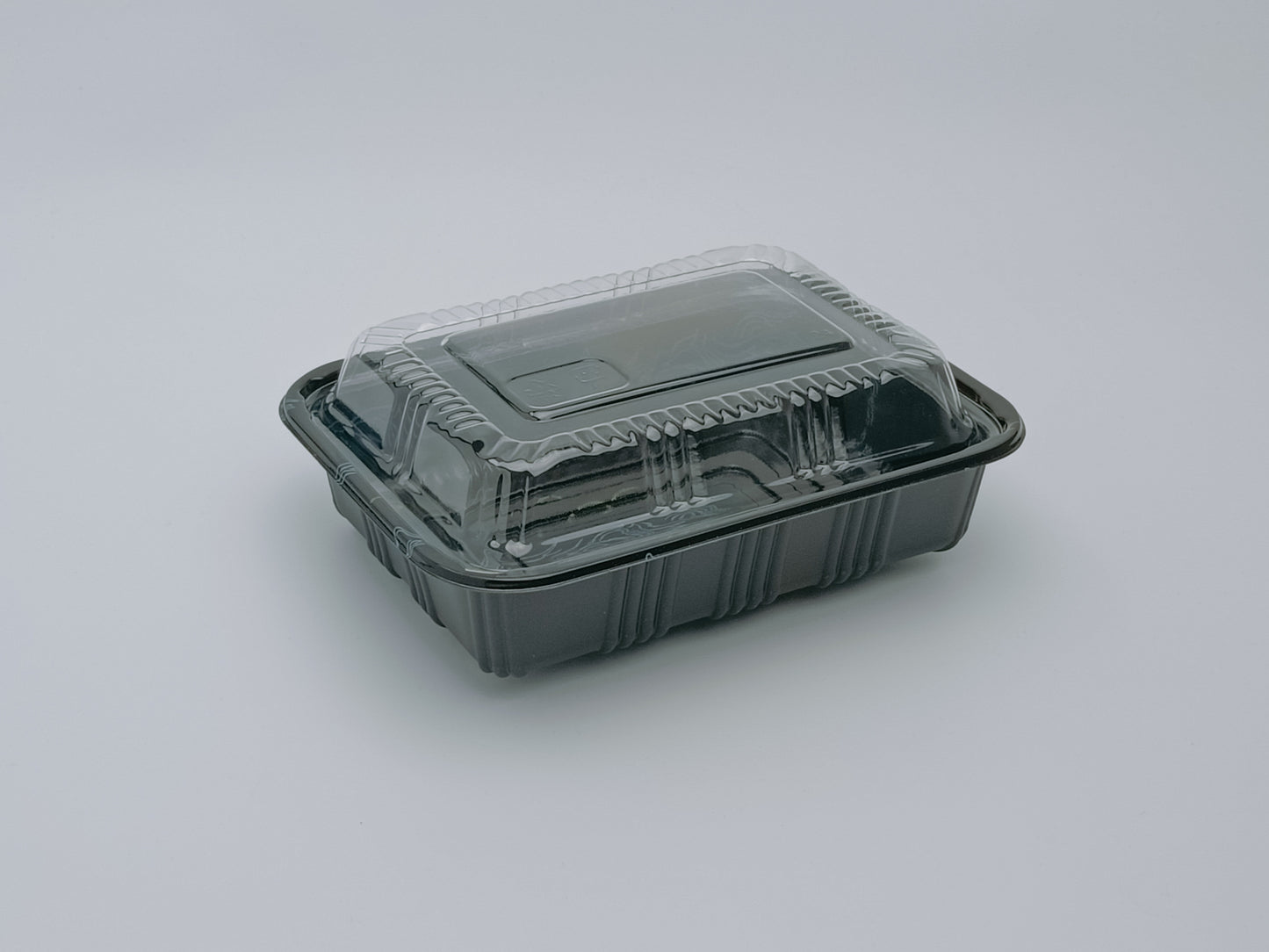 JN807 SushiTray – Inner Lock, 6.6×5" Square PET Tray with Lid