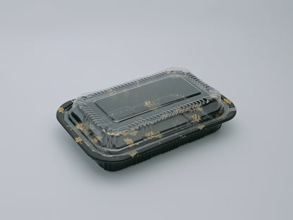 JN815 SushiTray – Inner Lock, 8.1×5.2" Rectangular PET Tray with Lid