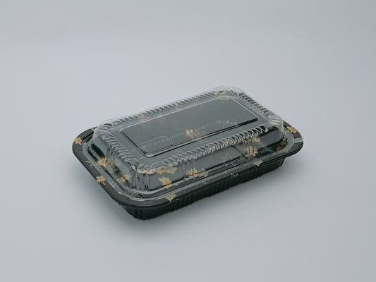 JN815 SushiTray – Inner Lock, 8.1×5.2" Rectangular PET Tray with Lid