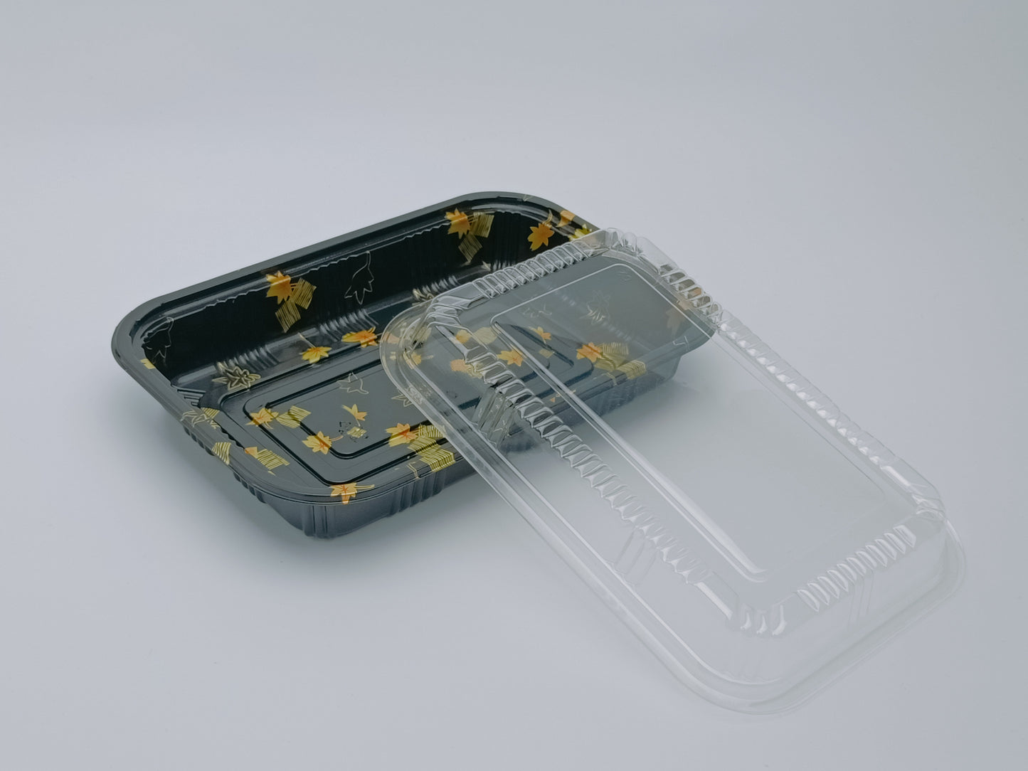 JN820 SushiTray – Inner Lock, JN820 (8.5×5.9") Rectangular PET Tray with Lid