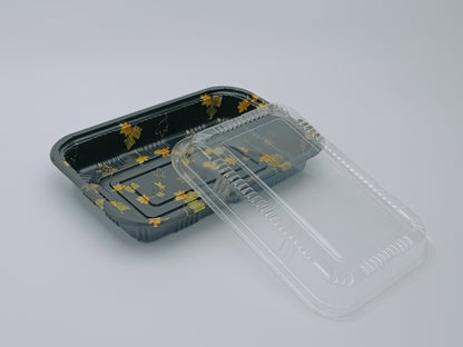 JN820 SushiTray – Inner Lock, JN820 (8.5×5.9") Rectangular PET Tray with Lid