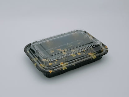 JN820 SushiTray – Inner Lock, JN820 (8.5×5.9") Rectangular PET Tray with Lid