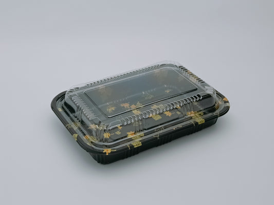 JN820 SushiTray – Inner Lock, JN820 (8.5×5.9") Rectangular PET Tray with Lid