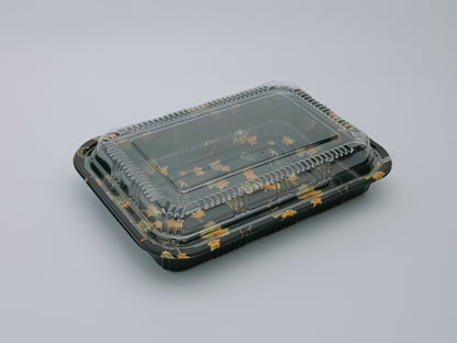 JN825 SushiTray – Inner Lock, JN825 (9.1×6.4") Rectangular PET Tray with Lid