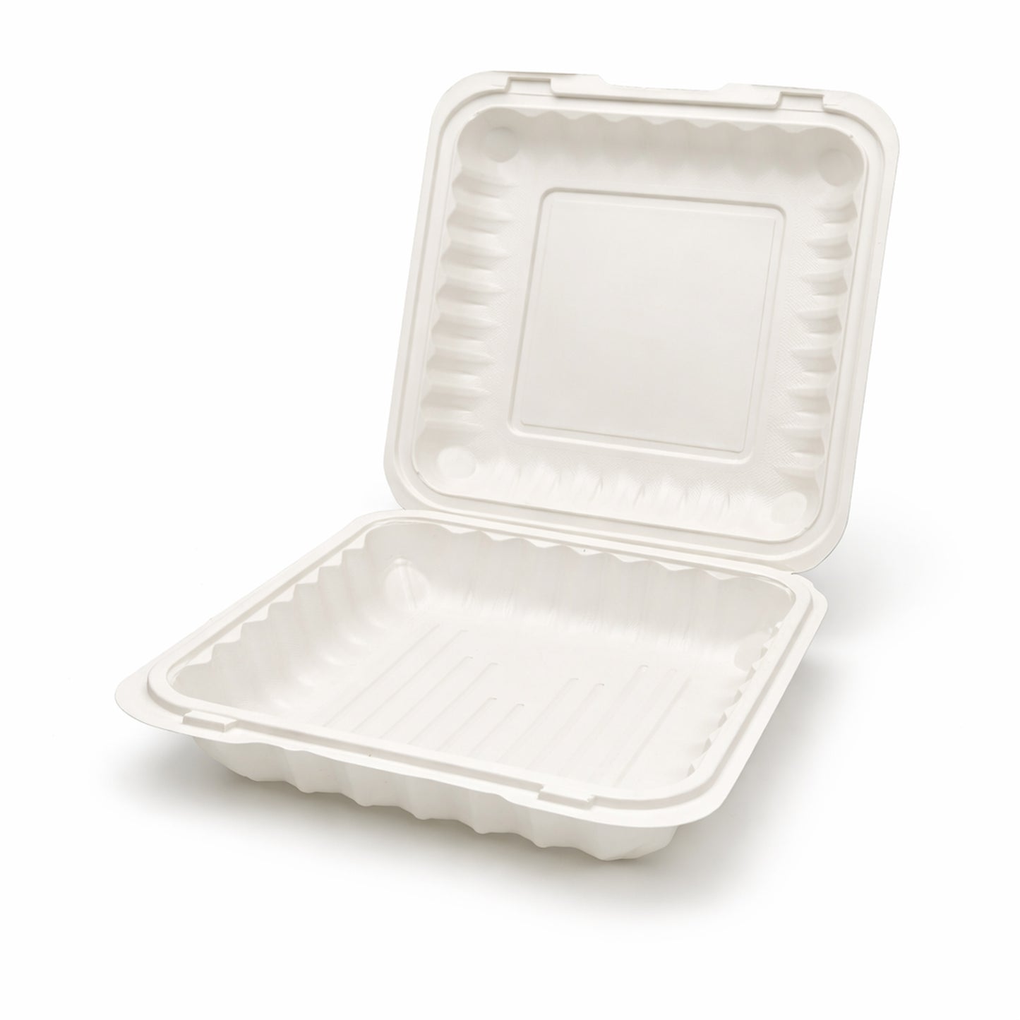 8×8 Inch PP one compartment Hinged Lid Takeout Container product image