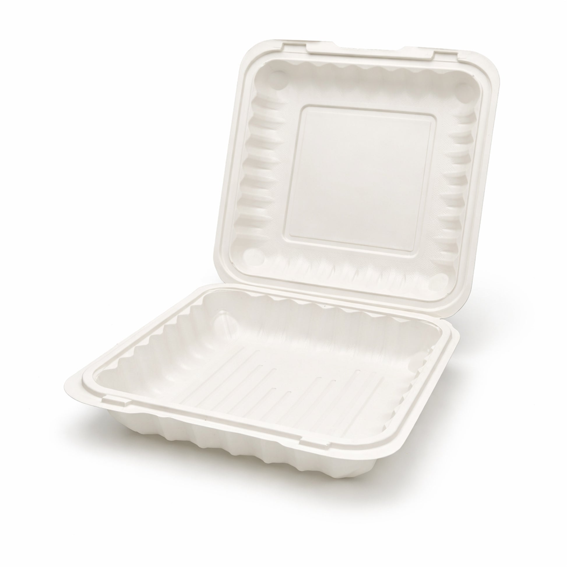 8×8 Inch PP one compartment Hinged Lid Takeout Container product image