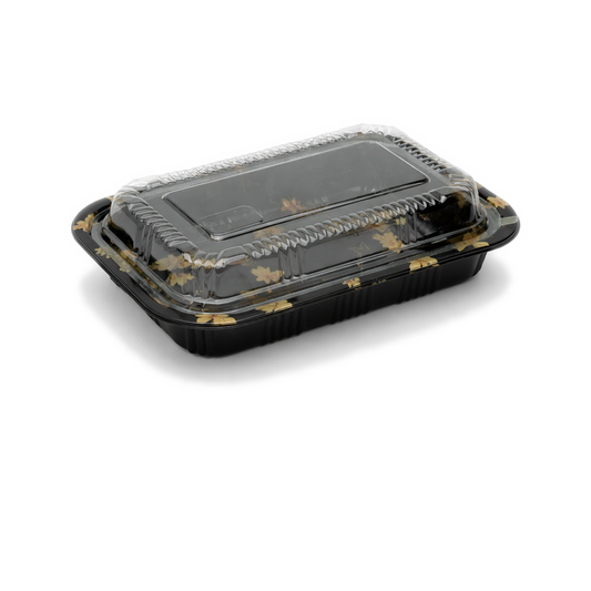 JN815 Inner Lock PET sushi tray with clear lid on white background
