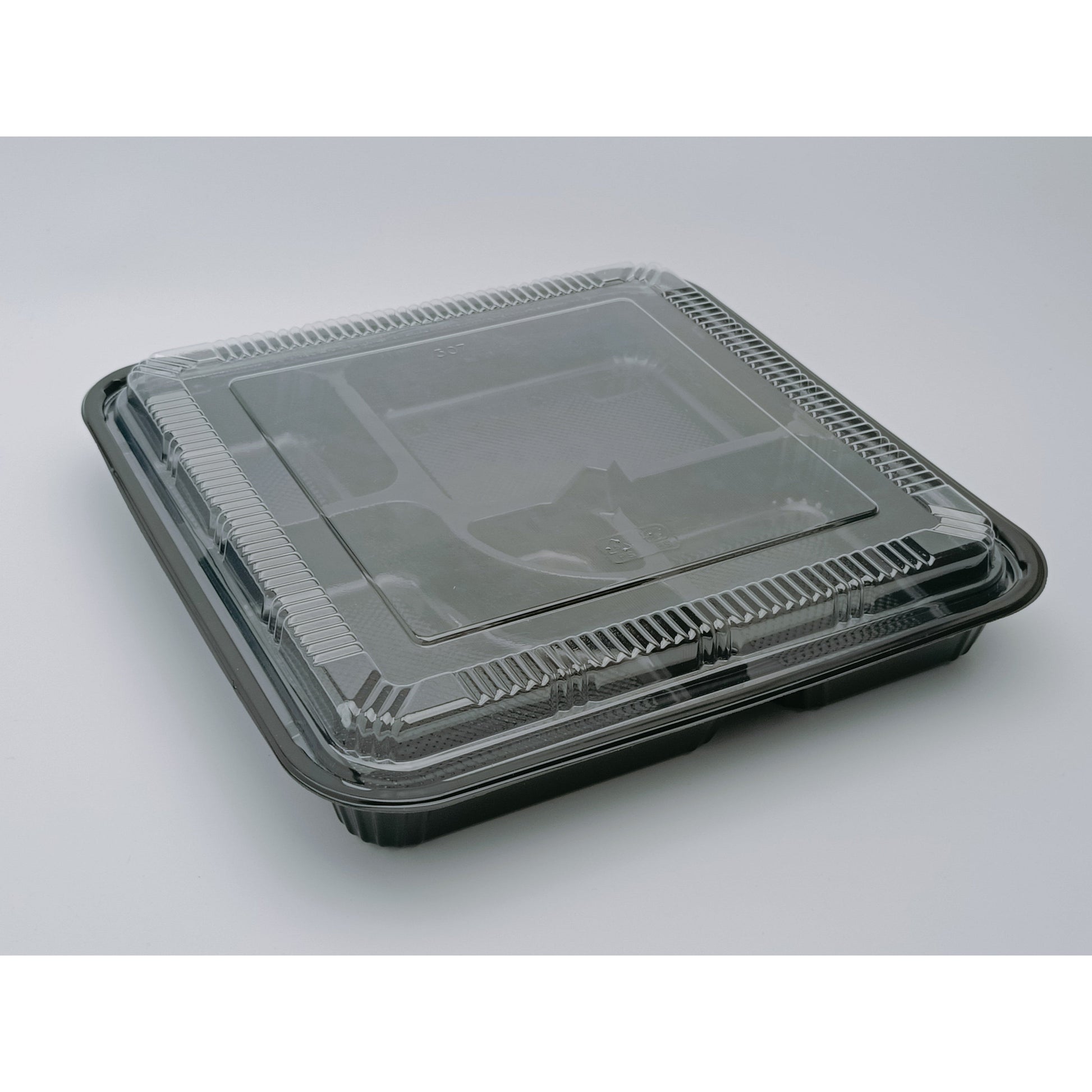 JN307 – 5-Compartment 27cm Food Tray with Separate Transparent Lid – Disposable Meal Container product image