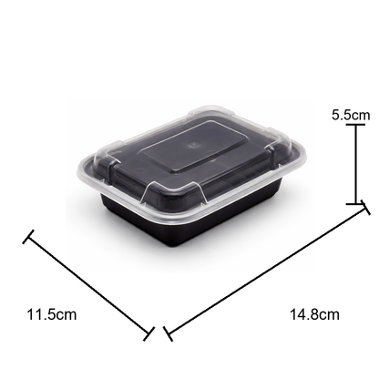 JN818 food container dimension image with product size markings