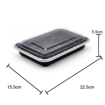 JN868 food container dimension image with product size markings