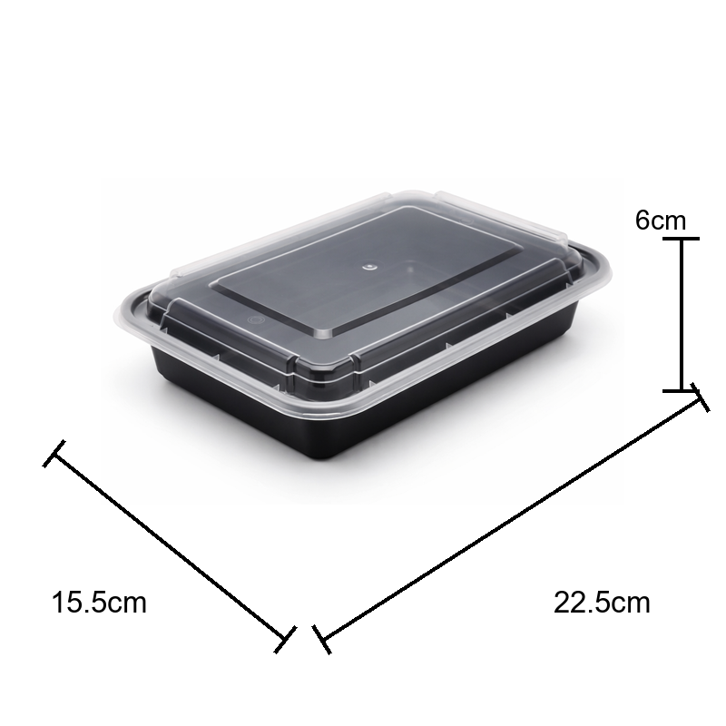 JN888 food container dimension image with product size markings