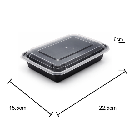 JN888 food container dimension image with product size markings